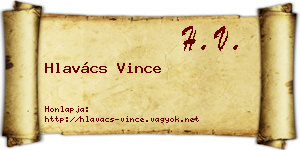 Hlavács Vince névjegykártya